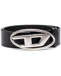 DIESEL - Vegetable Leather Belt With D Logo Buckle - Lyst