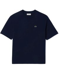 Lacoste - Camiseta de jersey suave con cuello de canalé - Lyst