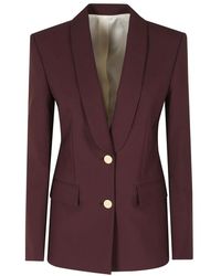 Alberta Ferretti - Tropical Wool Double-Breasted Blazer - Lyst