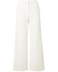 Max Mara - Broeken ,Wit ,Katoen Wide Broeken - Lyst