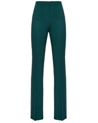 Pinko - Broeken ,Groen ,Leer Tailored Straight Leg Pants - Lyst