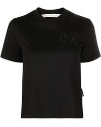 Palm Angels - Camisetas y polos negros con logo bordado - Lyst