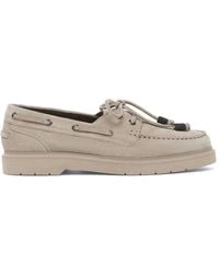 Brunello Cucinelli - Boot-Mokassin Aus Grauem Wildleder - Lyst
