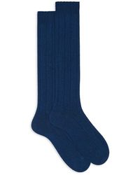 Gallo - Lange einfarbige hellblaue gerippte socken - Lyst