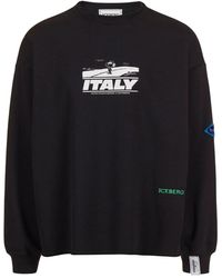 Iceberg - Schwarzer Crewneck-Sweatshirt Mit Lockerer Passform Und Peanuts-Druck - Lyst