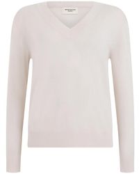 Weekend by Maxmara - Truien & Vesten ,Wit ,Wol Trui Met V-Hals Van Wol, Zijde En Kasjmier - Lyst