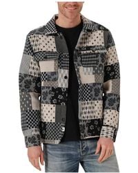 Anerkjendt - Jassen ,Veelkleurig ,Blauw Patchwork Overshirt Voor Mannen - Lyst