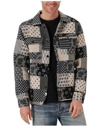 Anerkjendt - Jassen ,Veelkleurig ,Blauw Patchwork Overshirt Voor Mannen - Lyst