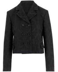 Chloé - Jassen ,Zwart ,Leer Double-Breasted Fitted Jacket - Lyst