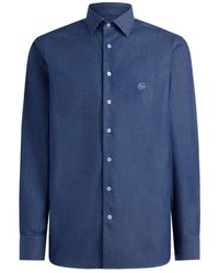 Etro - Overhemden ,Blauw ,Katoen Blauw Katoenen Overhemd Klassiek Ontwerp - Lyst