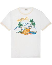 Isabel Marant - Camiseta de algodón estampada verano blanco - Lyst