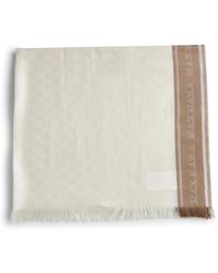 Max Mara - Accessoires ,Wol Jacquard Sjaal Met Franjes - Lyst