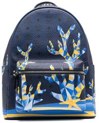 MCM - Marineblauer rucksack mit reißverschluss - Lyst