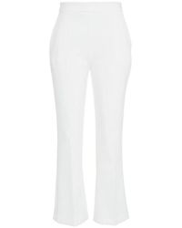 Elisabetta Franchi - Weiße cropped crêpe hose mit goldenen details - Lyst