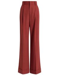 Alberta Ferretti - Tropical Wool Broeken - Lyst