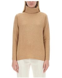Aspesi - Truien & Vesten ,Bruin ,Wol Turtleneck Sweater - Lyst
