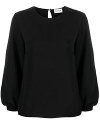 P.A.R.O.S.H. - Overhemden ,Zwart ,Polyester Zwarte Blouse - Lyst