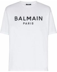 Balmain - T-Shirt Met Paris-Print - Lyst