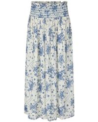Lolly's Laundry - Maxirock Mit Smock-Bund Dunkelblau - Lyst