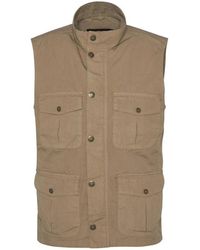 Barbour - Jassen ,Katoen Katoenen Gilet Met Knopen En Rits - Lyst
