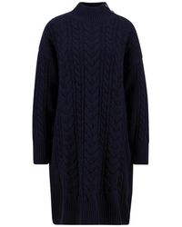 Barbour - Kleedjes ,Blauw ,Wol Belford Gebreide Mini Jurk - Lyst