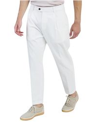 Eleventy - Broeken ,Wit ,Katoen Over Pences Pants - Lyst