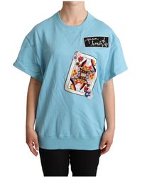 Dolce & Gabbana - Blauw Queen Of Hearts Card Sweater T-shirt - Lyst