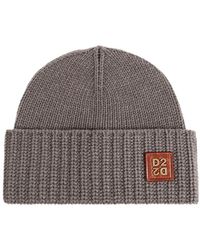 DSquared² - Accessoires ,Grijs ,Wol Muts Met Logopatch - Lyst