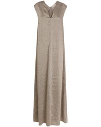 Cortana - Kleedjes ,Bruin ,Linnen Aria Maxi Jurk - Lyst