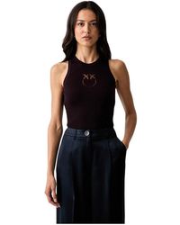 PINKO - Tops ,Paars ,Wol Gebreide Mouwloze Top - Lyst