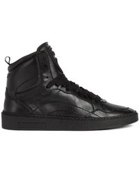 DSquared² - Schoenen ,Zwart ,Katoen Zwarte Leren Sneakers - Lyst