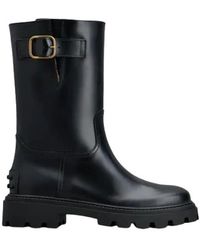 Tod's - Buckle Detail Leather Boots - Lyst