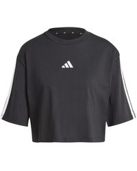 adidas - Fitness ,Zwart ,Katoen W 3S Sj Tlr T - Lyst