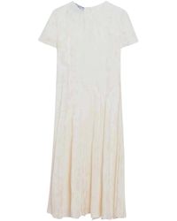 Prada - Elegante Ivoor Lange Jurk - Lyst