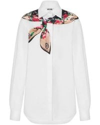 Moschino - Bedrukt Stretch Katoen Poplin Overhemd - Lyst