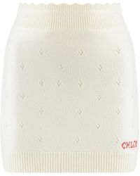 Chloé - Rokken ,Wit ,Wol Nauwsluitende Minirok - Lyst
