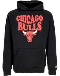 KTZ - Lichtgewicht Herenhoodie Nba Script Oversize Hoodie Chibul Zwart/Voordeur Rood - Lyst