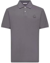 Moncler - Polo-Shirt Aus Baumwoll-Piqué Mit Logo-Patch - Lyst