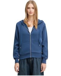 Guess - Hoodies & Sweatvesten ,Blauw ,Polyester Zip-Through Hoodie - Lyst