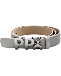 Patrizia Pepe - Accessoires ,Grijs ,Leer Slim Leren Riem - Lyst