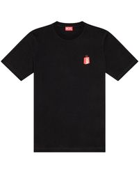 DIESEL - Schwarze logo print t-shirts und polos - Lyst