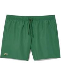 Lacoste - Badmode ,Groen ,Polyester Sneldrogende Zwemshorts - Lyst