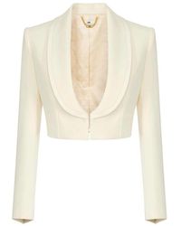 Elisabetta Franchi - Cropped Jas Met Peplum - Lyst