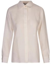 Max Mara - Overhemden ,Wit ,Linnen Linnen Geïnspireerde Overhemd Wit - Lyst