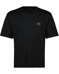 Prada - T-Shirt Met Logo-Borduursel - Lyst