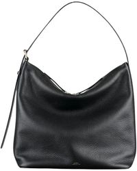 A.P.C. - Zwarte Leren Schoudertas Met Rits - Lyst