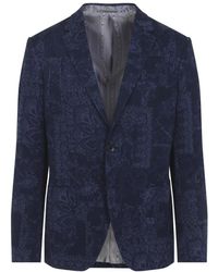 Etro - Jassen ,Blauw ,Katoen Roma Jersey Sportjas - Lyst