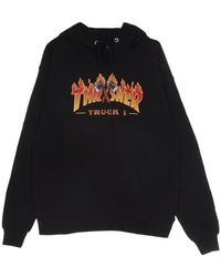 Thrasher - Hoodies & Sweatvesten ,Zwart ,Katoen Zwarte Hoodie Met Vrachtwagenprint - Lyst
