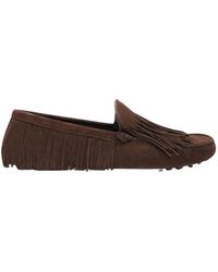 SCAROSSO - Braune wildleder-fahrerschuhe mit fransen,grüne wildleder-fahrerschuhe mit fransen - Lyst