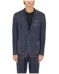 Barena - Jassen ,Blauw ,Wol Wool Borg Jacket - Lyst